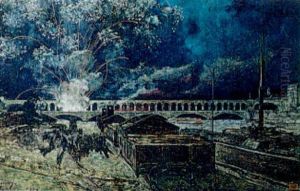Feu D'artifice Sur Le Viaduc D'auteuil