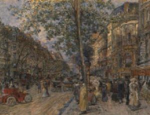 Paris, Les Grands Boulevards by Frederic Anatole Houbron