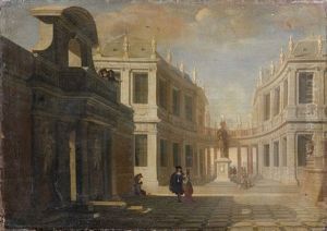 Architecture Classique Animee De Personnages by Gerard Houckgeest