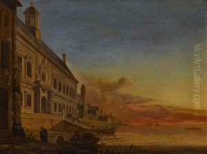Sudliche Hafenansicht Mit Palast by Gerard Houckgeest