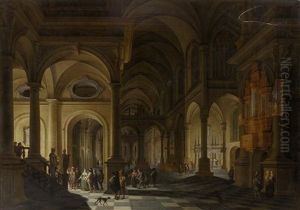 Interieur Einer Kirche Mit Figurenstaffage by Gerard Houckgeest
