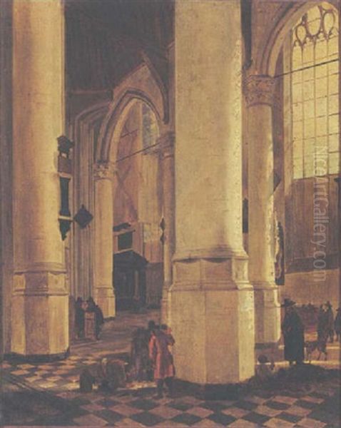 Deflt - The Interior Of The Oude Kerk With The Romb Of Piet Hein - view 1
