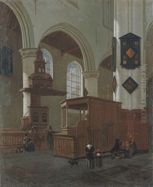 Kircheninterieur Der Oude Kerk, Delft - view 1