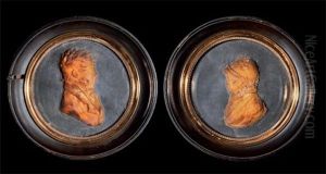 Paire De Profil Figurant Un Jeune Homme Et Une Femme Au Bonnet (pair) Paire De Profil Figurant Un Jeune Homme Et Une Femme Au Bonnet (pair)