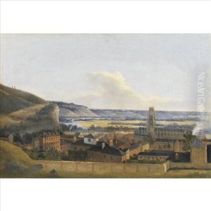 View Of A Town On The River Yonne