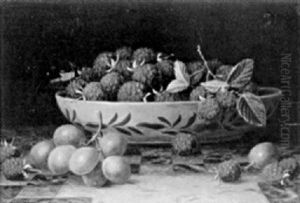 Raspberries In A Bowl by William Hough