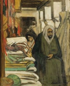 Souk Aux Tissus, Maroc by Lucien Hourtal