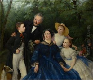 Portrait De La Famille Pureur by Charles Housez