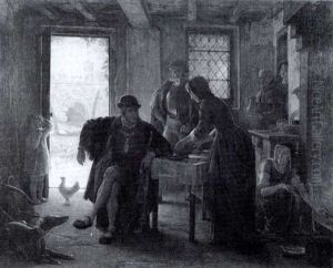 King Alfred In The Neatherd's Cottage by Charles Housez
