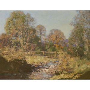 Bridge Over A Stream, Autumn by George Houston