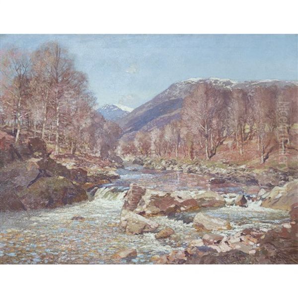 Departing Snows - A River Landscape - view 1