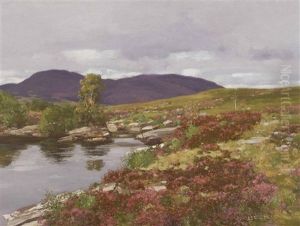 Heather By A Mountain Loch Heather By A Mountain Loch