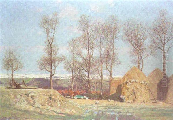 Haystacks In Winter - view 1