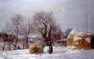 Haystacks In Winter by George Houston