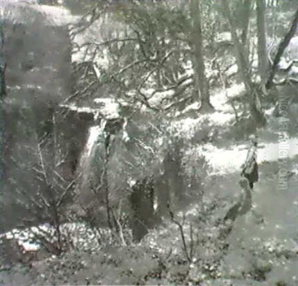 Children By A Waterfall - view 1
