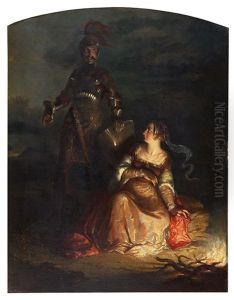 Scene From The Ballad Of The Eve Of St. John. Now Get Thee Gone, Fainthearted Knight, Etc. by John Adam P. Houston