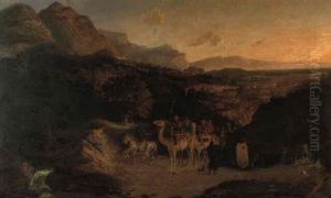 Burke And Wills Coming Upon An Encampment Of Aborigines