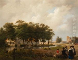 A Painter And His Patrons At The Ruins Of Brederode Castle
