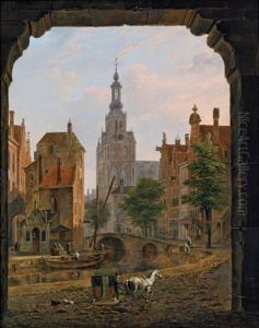 Hollandische Stadtansicht by Bartholomeus Johannes Van Hove