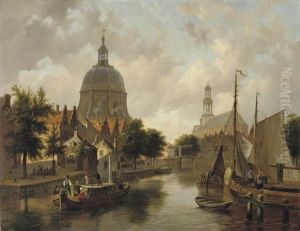 A Capriccio View Of Leiden, With The Marekerk And The Oude Singel