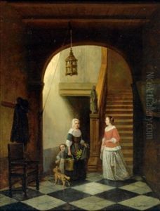 Hausliche Szene by Bartholomeus Johannes Van Hove