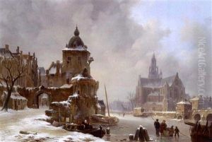 A View Of A Town In Winter A View Of A Town In Winter