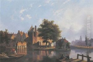 A View Of A Dutch Town In Summer