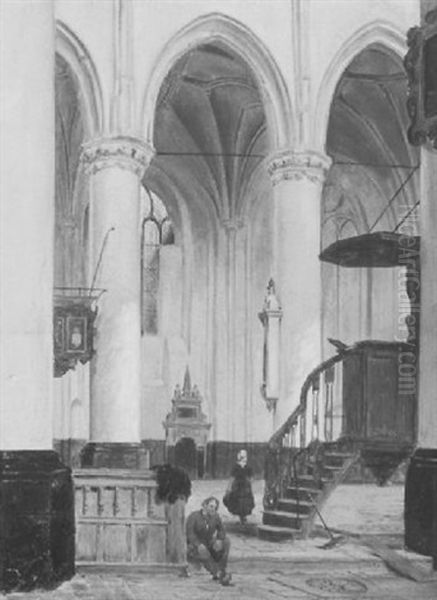 Kerkinterieur Met Figuren - view 1