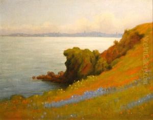 Marin Wildflowers With San Francisco In Thedistance by William Barr