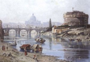 Vue Animee A Rome by F. van den Hove