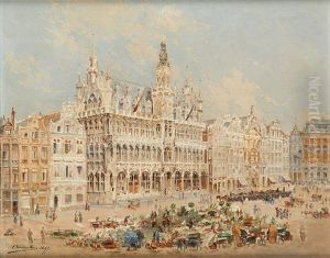 Marche Aux Fleurs A La Grand Place De Bruxelles