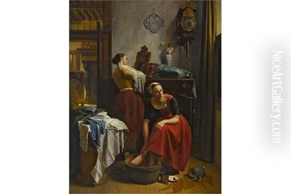 Zwei Junge Frauen Bei Der Toilette - view 1