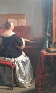 Femme Au Clavecin Dans Un Interieur Femme Au Clavecin Dans Un Interieur