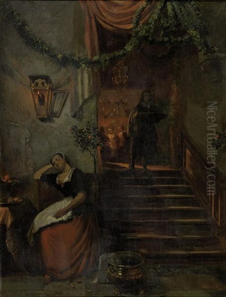 Das Schlafende Diensmadchen Vor Dem Festsaal - view 1