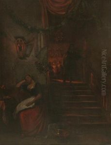 Evening Scene With Resting Maid Evening Scene With Resting Maid
