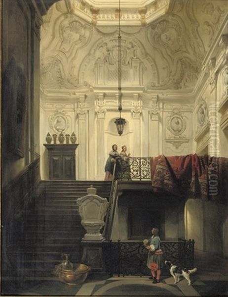 Elegant Figures In Interior Of Huis Schuylenburch, The Hague - view 1