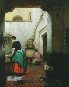 Preparing The Fish by Hubertus van Hove