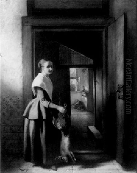 A Servant Girl With Poultry - view 1