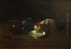 Chat Assoiffe by Victor Francois Guillaume van Hove