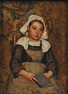 Enfant A La Lecture by Thomas Hovenden