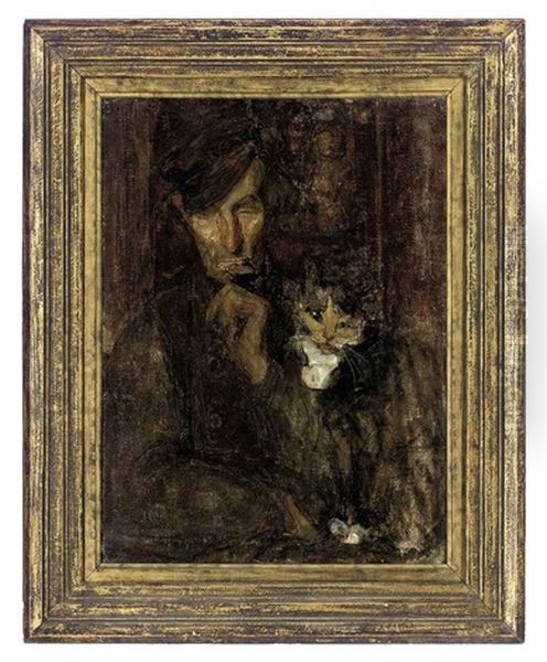 A Man With A Cat - view 1