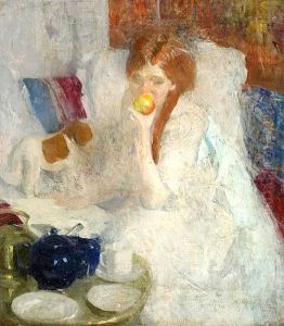 A Study Of A Girl Eating An Apple by Julia Beatrice How