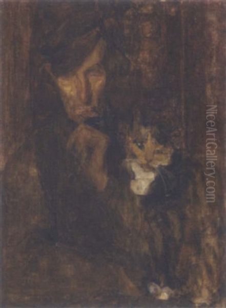 A Man With A Cat - view 1