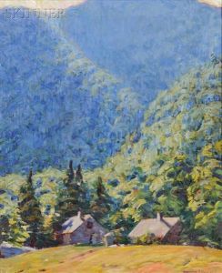 Mountain Vista With Cabins