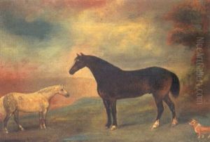 Horses And Dog In A Landscape Horses And Dog In A Landscape