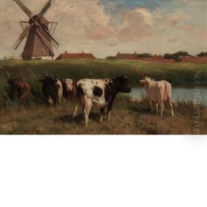The Old Mill At Bussum, Holland by William Henry Howe