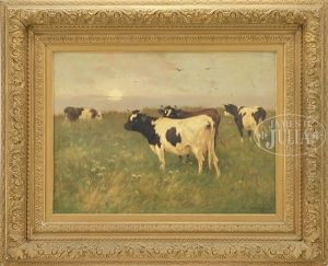 Cows Grazing Under Low Sun Cows Grazing Under Low Sun