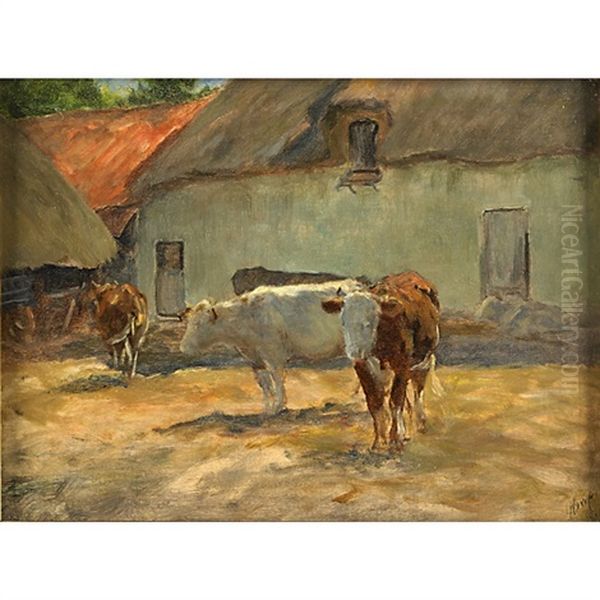 A Barnyard With Cattle - view 1