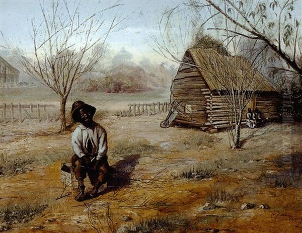 Farm Scene With Negro Boy - view 1