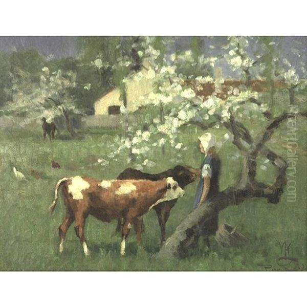The Young Cowherd (+ Cows In A Landscape; 2 Works) - view 1